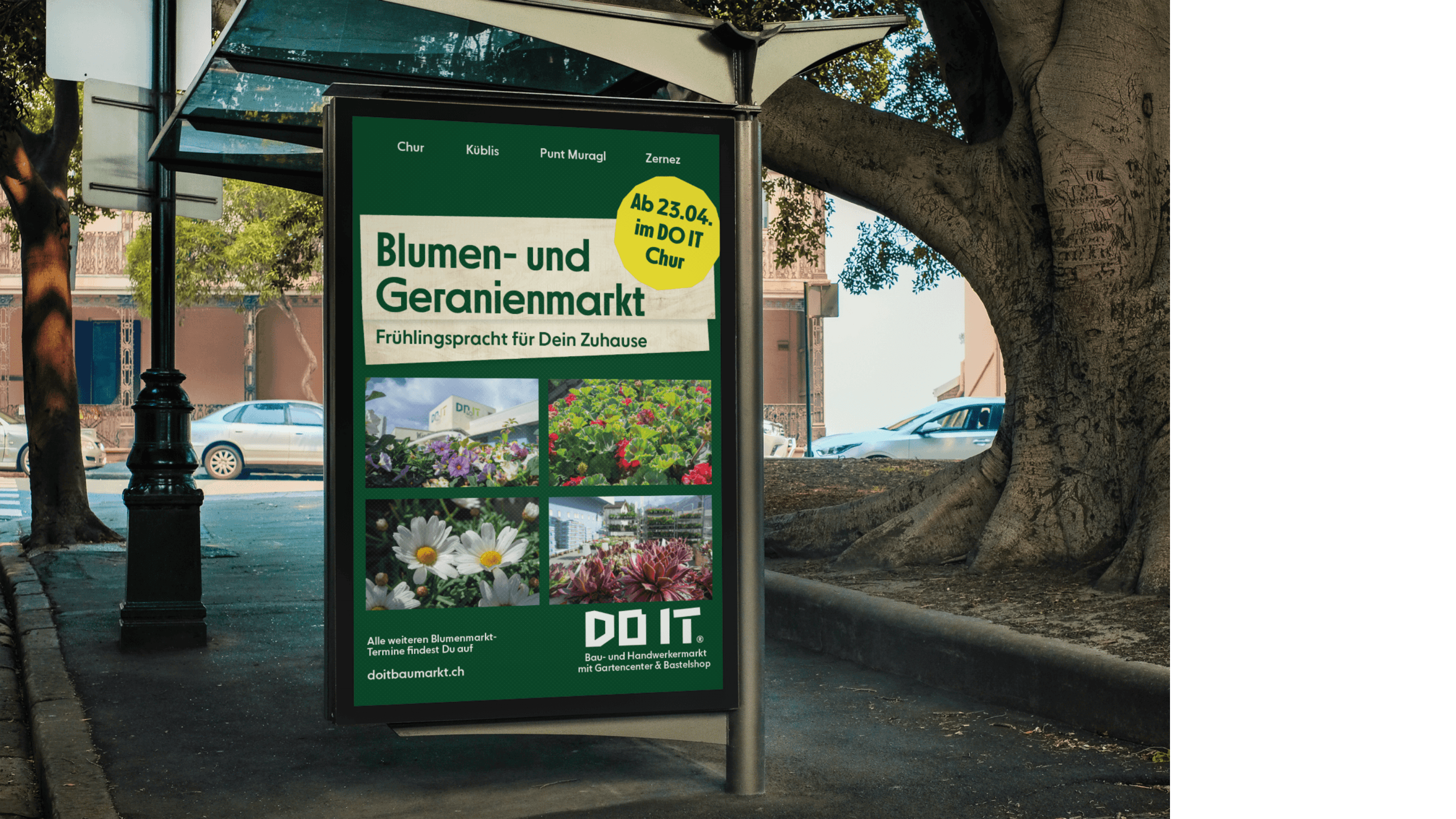 Plakat für den Blumenmarkt