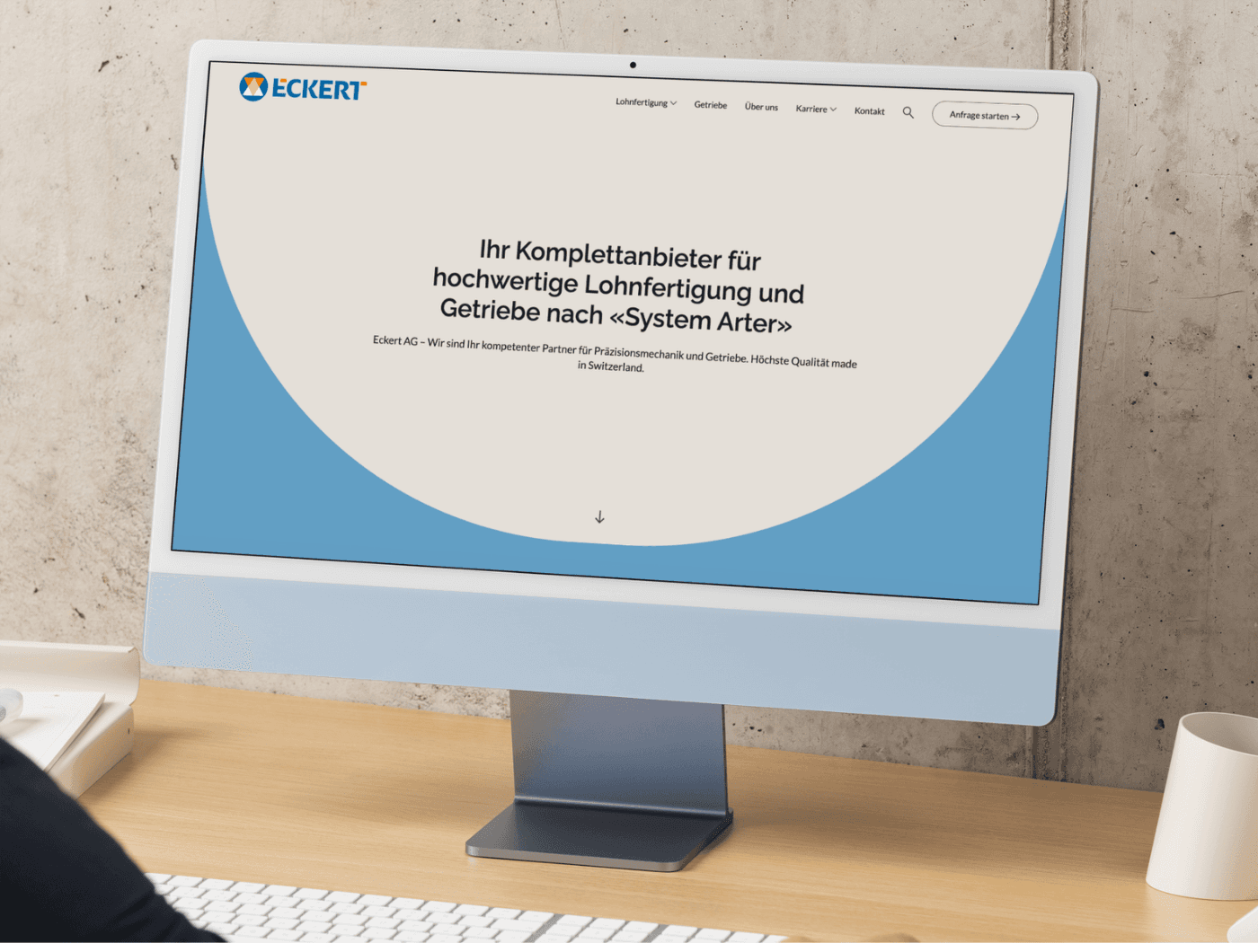 Website Eckert AG (Design STUDIO VOS, Entwicklung David Born Studio)